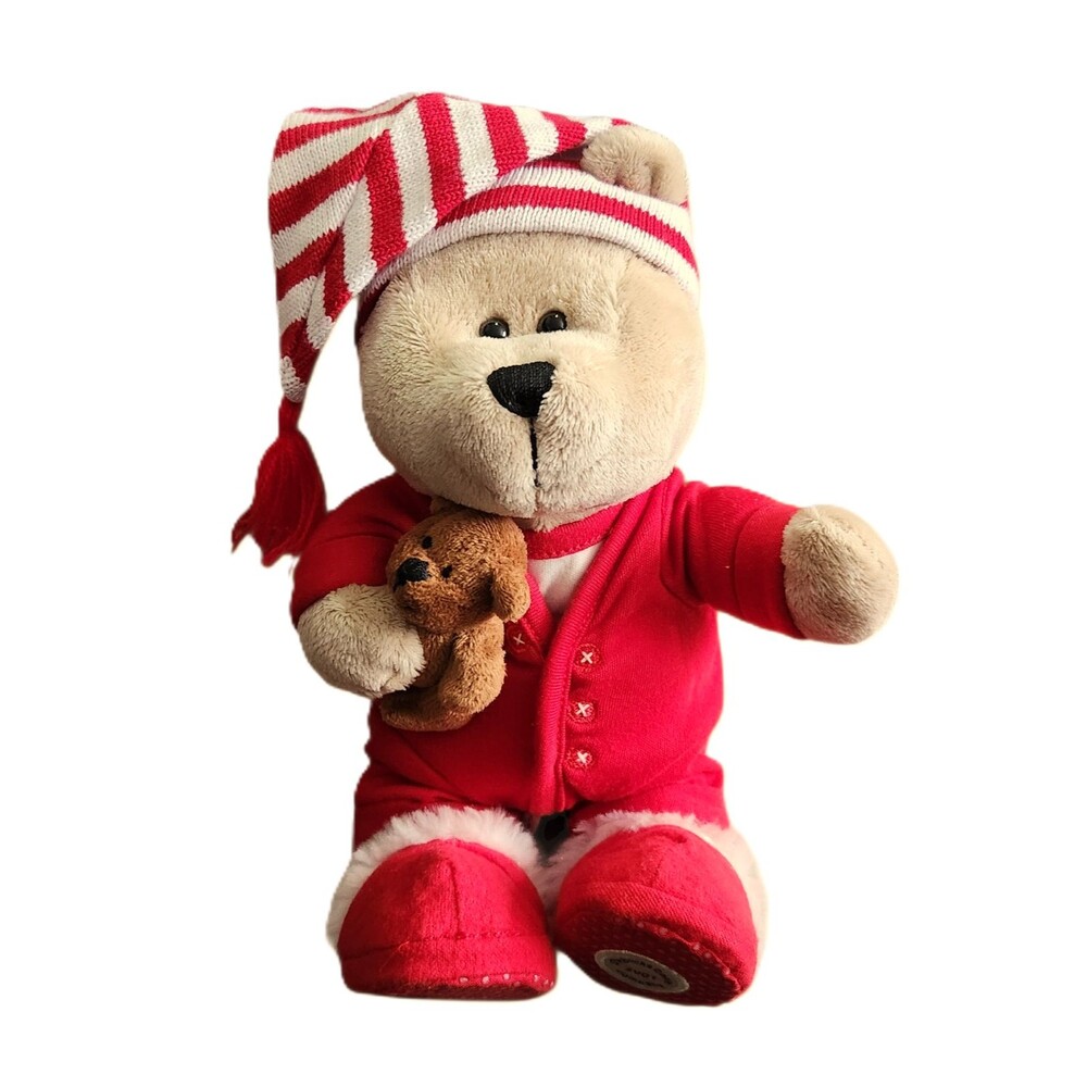 2007 Starbucks Coffee Co. Bearista Bear 10" Plush Red Pajamas Teddy 68th Edition